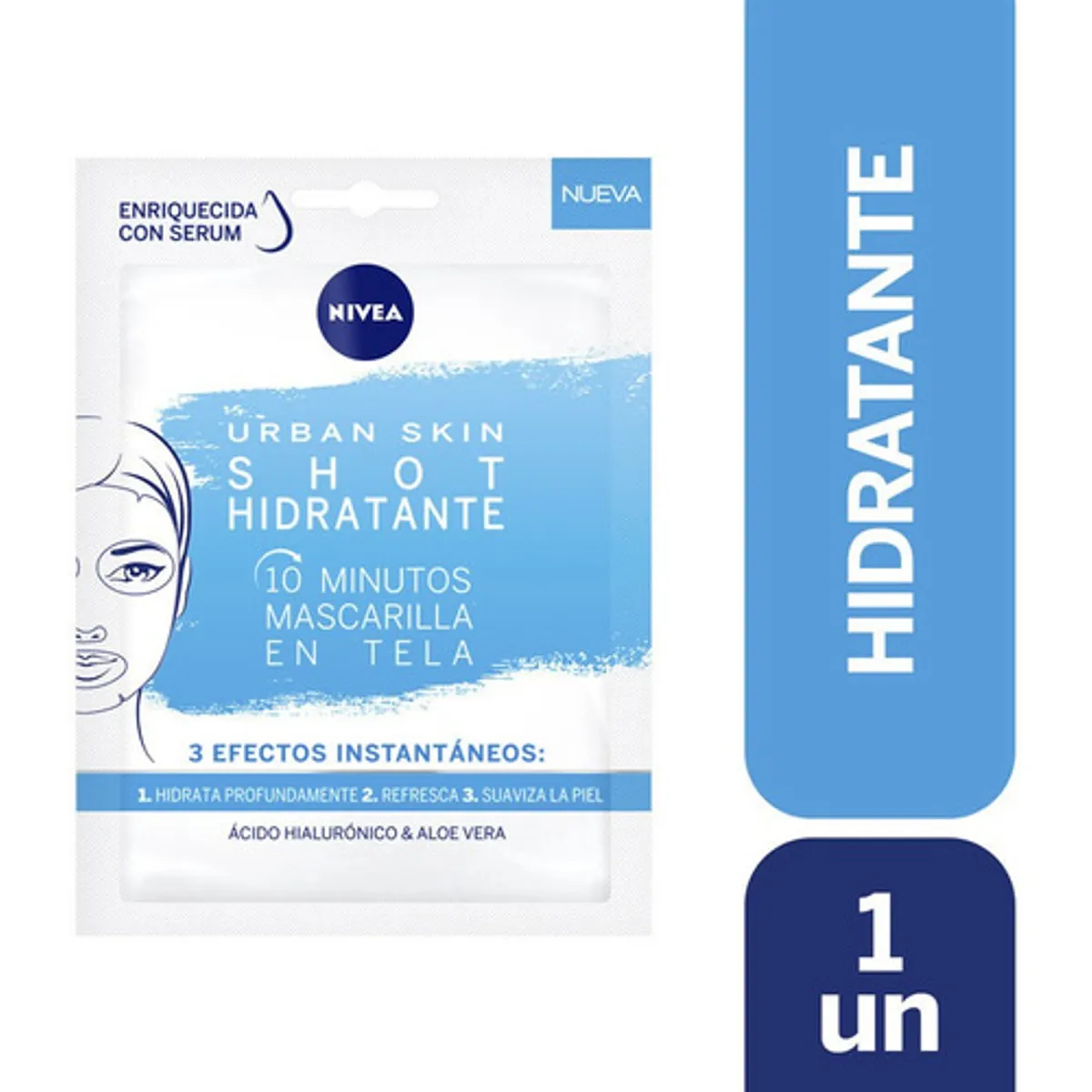 NIVEA - NIVEA MASCARILLA EN TELA URBAN SKIN SHOT HIDRATANTE 10 MINUTOS