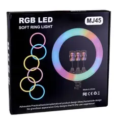 GENERICO - Aro de Luz Led Selfie Colores RGB MJ45 de 18 '' y 45 cm