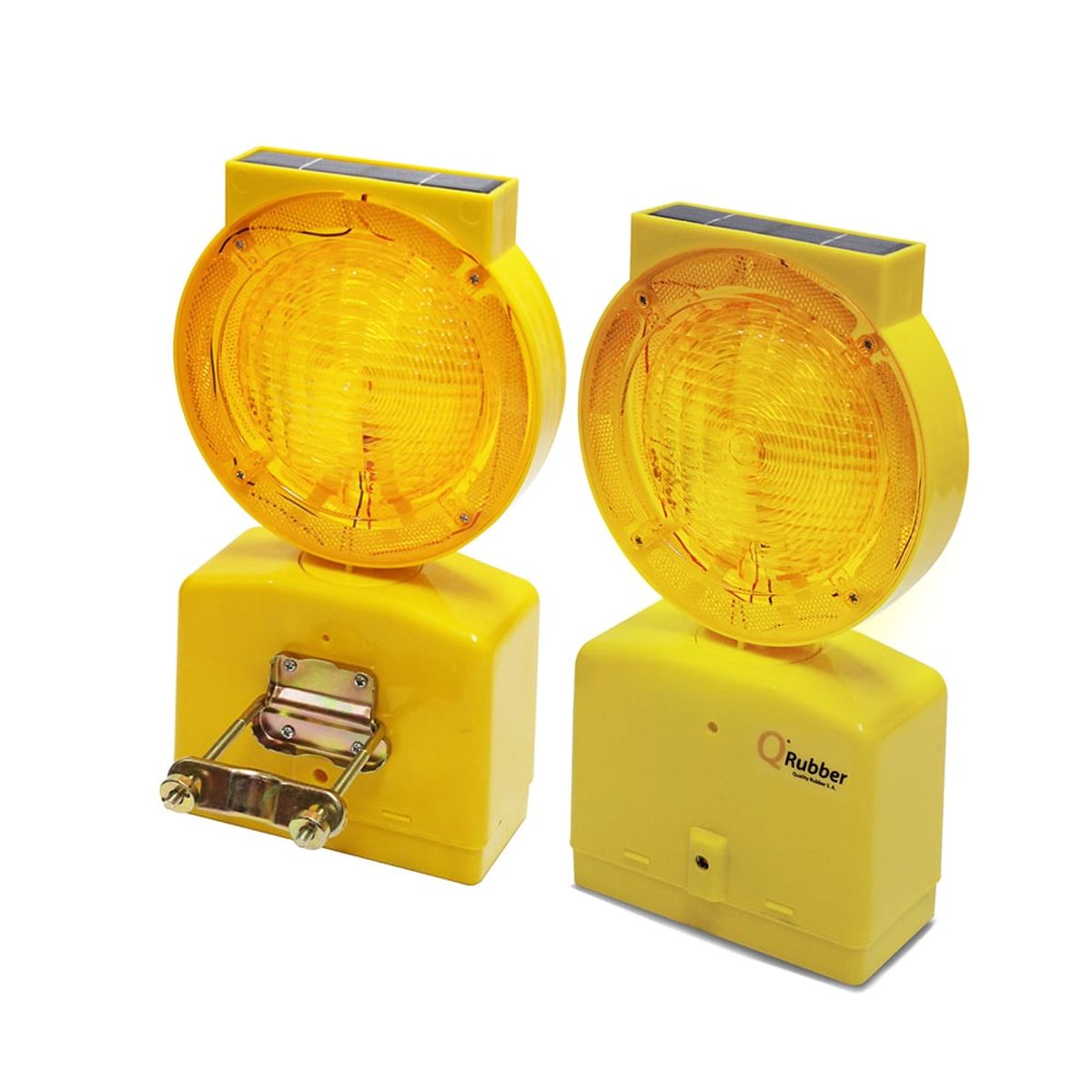 QRUBBER - Lámpara Solar Destellante Ambar (amarilla) Qrubber