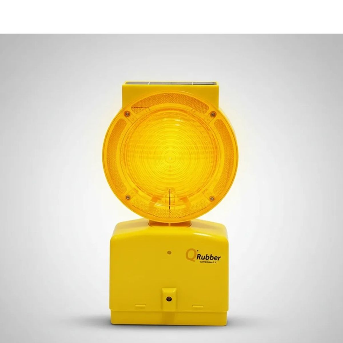 QRUBBER - Lámpara Solar Destellante Ambar (amarilla) Qrubber