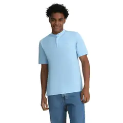 DOCKERS - Polo Hombre Stand Collar Slim Fit Celeste