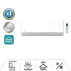 MIDEA - Aire Acondicionado INVERTER 9.000 Btu H con WiFi BREEZELS