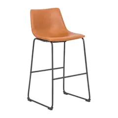 KLIK - Taburete de bar Burgos de cuero y metal industrial