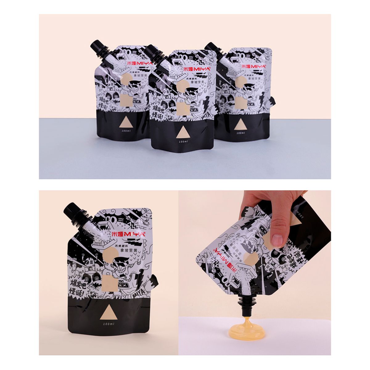 MIYA - Bolsa Miya de tempera gouache blaco titanium, 100 ml