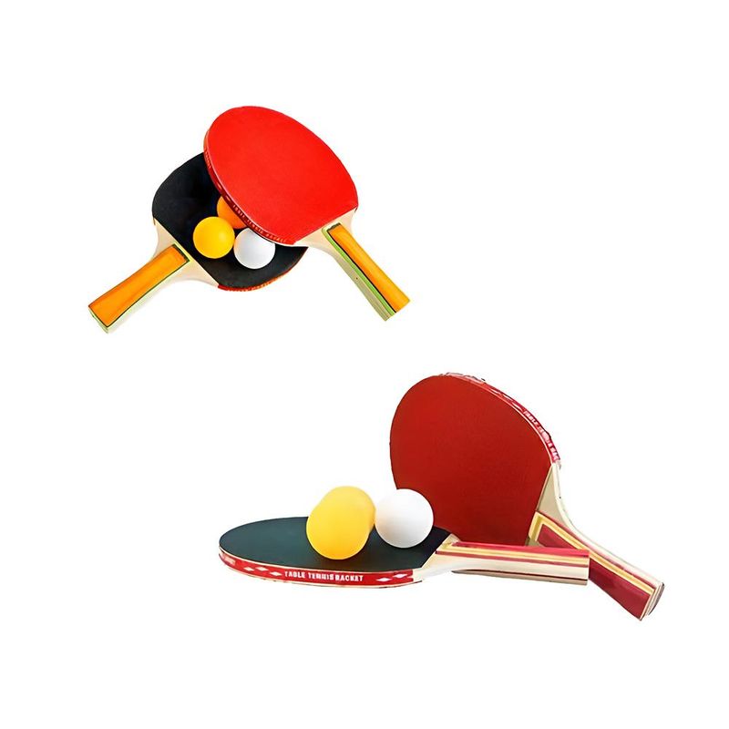 GENERICO - Paletas de ping ping 3 pelotas set de 2 raquetas