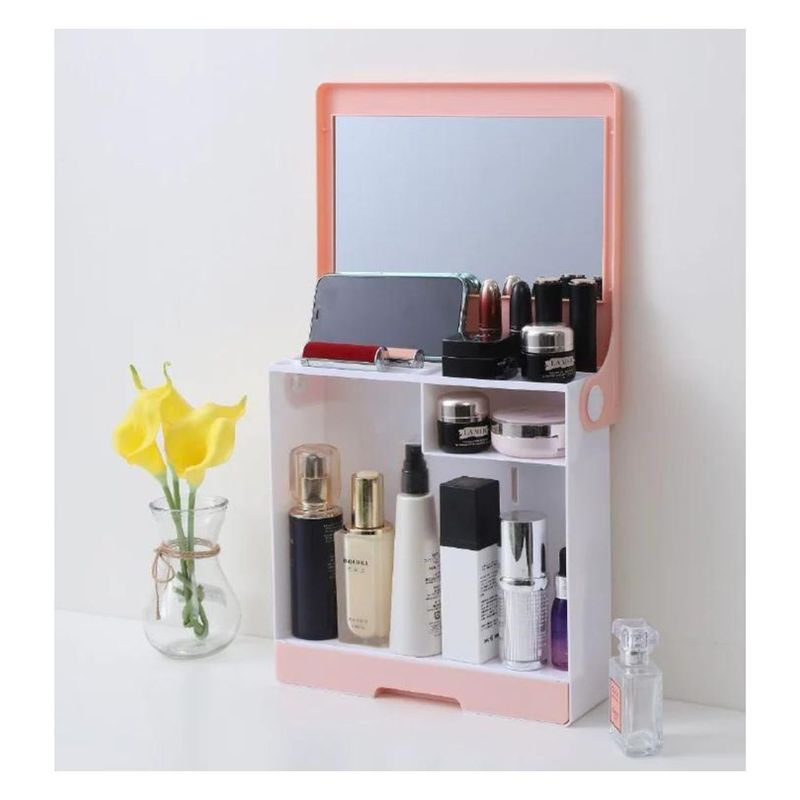 GENERICO - Soporte Organizador de Maquillaje 28x9cm con Espejo