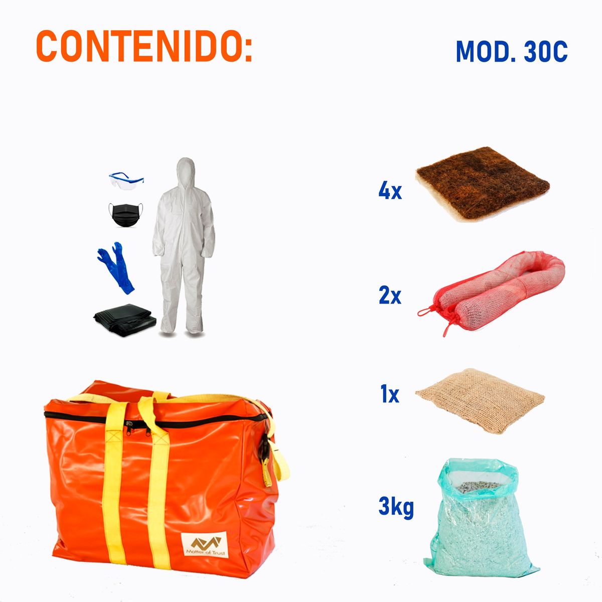 GENERICO - KIT EMERGENCIA DERRAME 30C LITROS