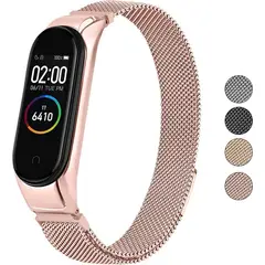 GENERICO - Correa Magnética Acero Inoxidable Para Xiaomi Mi Band 7 - Rosa