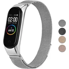 GENERICO - Correa Magnética Acero Inoxidable Para Xiaomi Mi Band 7 - Plateado