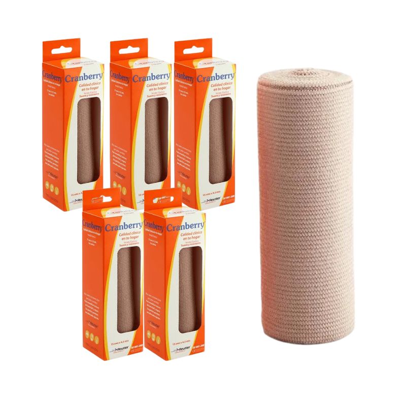 CRANBERRY - Venda Elástica 15 cm X 4.5 Mts Cranberry Pack 5 un