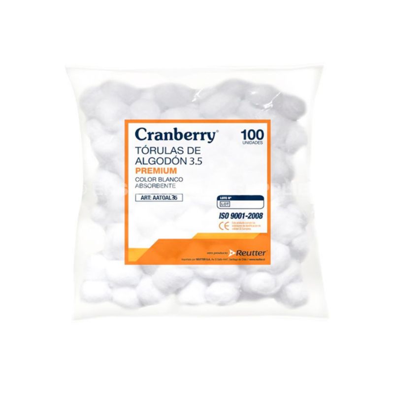 CRANBERRY - Tórulas De Algodón Cranberry 3.5 Gr 100 Un