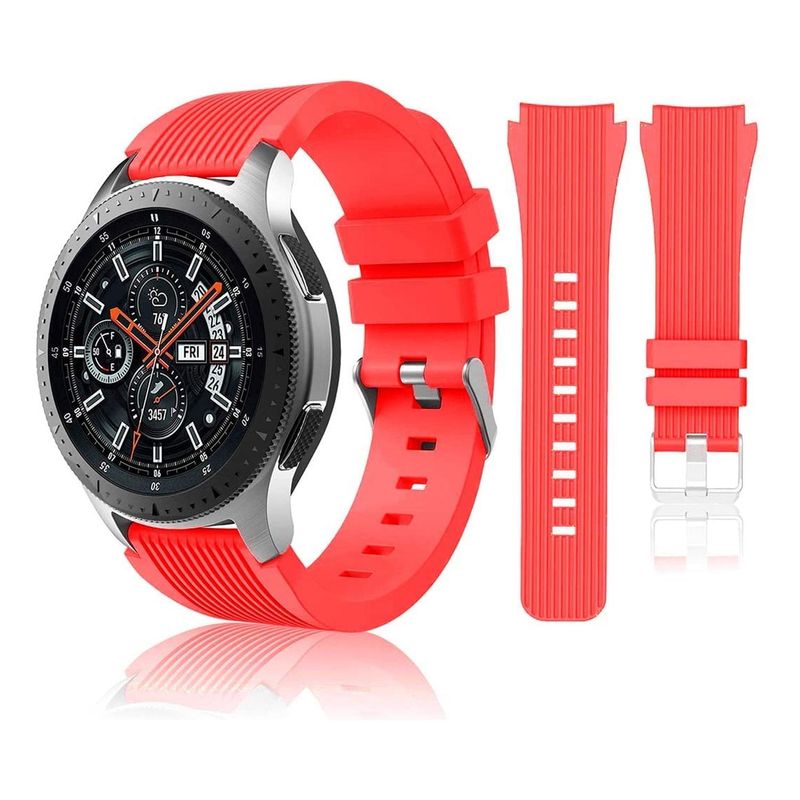 GENERICO - Correa Silicona Para Samsung Galaxy Watch3/gear S3 46mm 22mm - Rojo