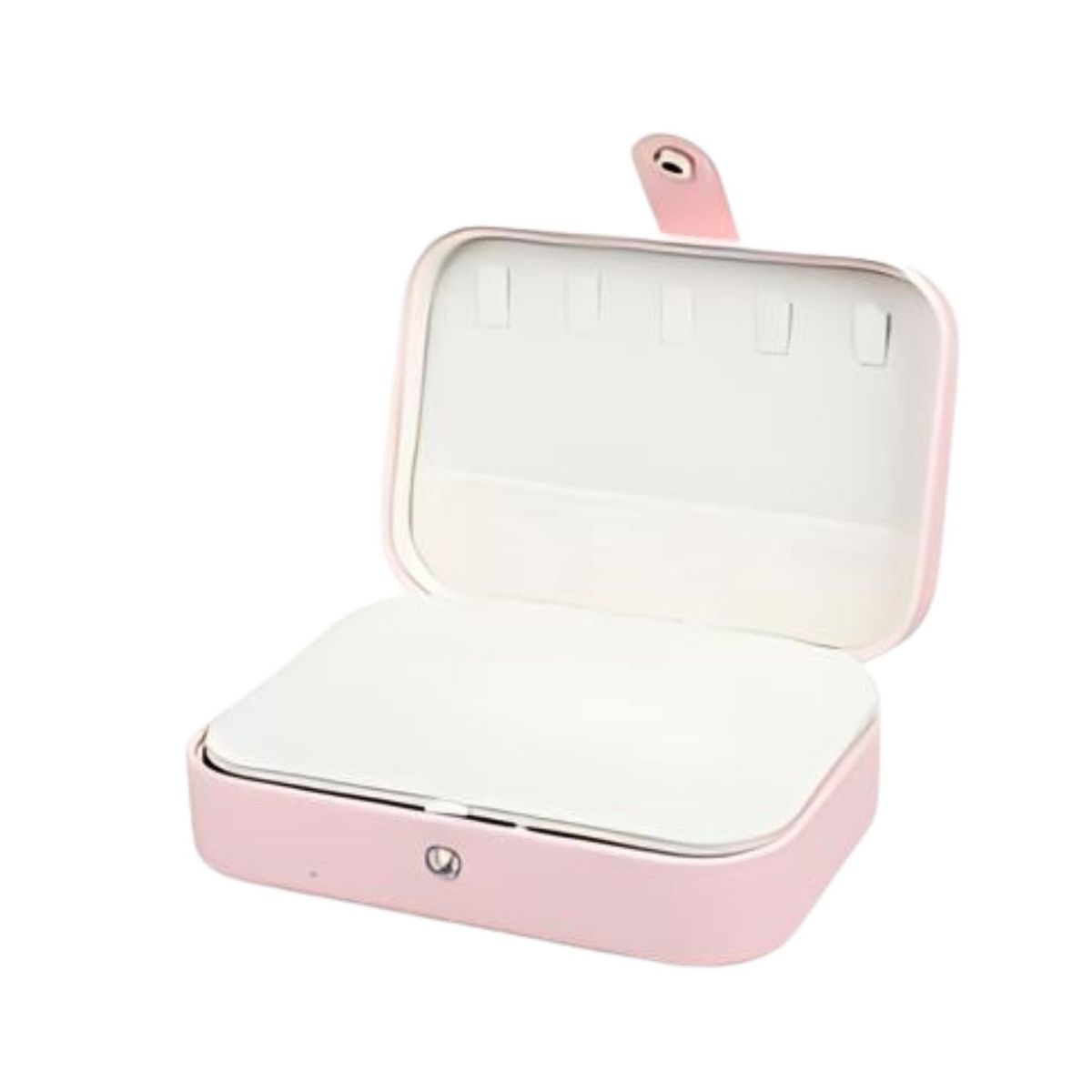 GENERICO - Joyero Organizador Rosa Cuadrado 11x16x5cm Almacenamiento