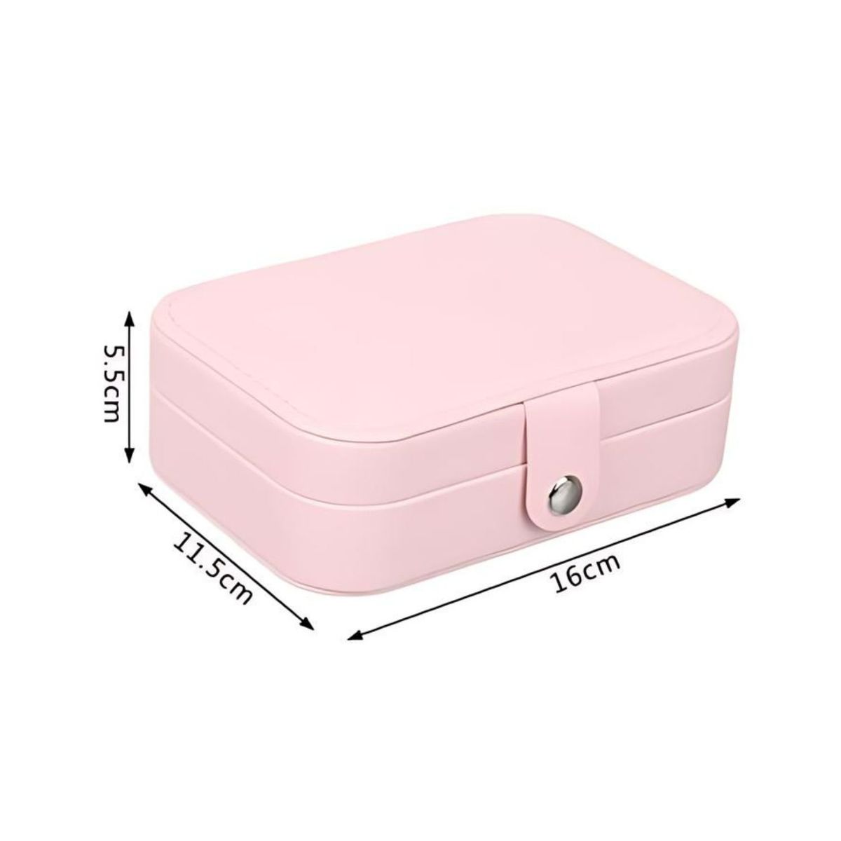 GENERICO - Joyero Organizador Rosa Cuadrado 11x16x5cm Almacenamiento