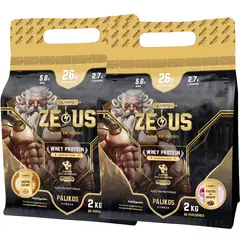 PALIKOS FITNESS - 100% Whey Protein - 2 x Doypack de 2kg(Cappuccino y Frutos del bosque)