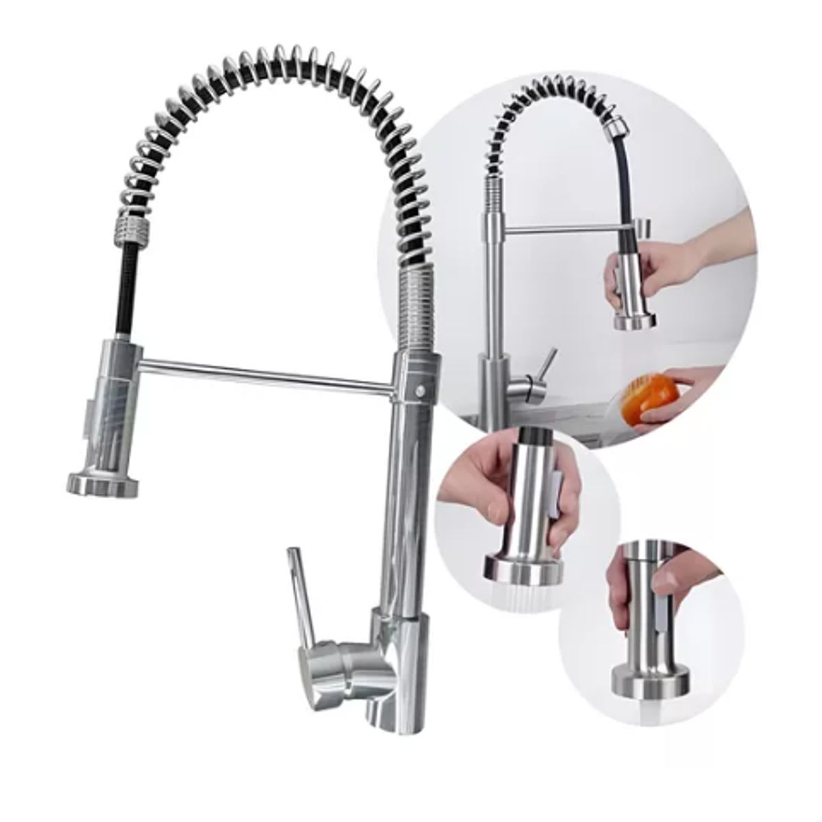 GENERICO - Grifo Llave Lavaplatos Monomando Cocina Extensible Flexible