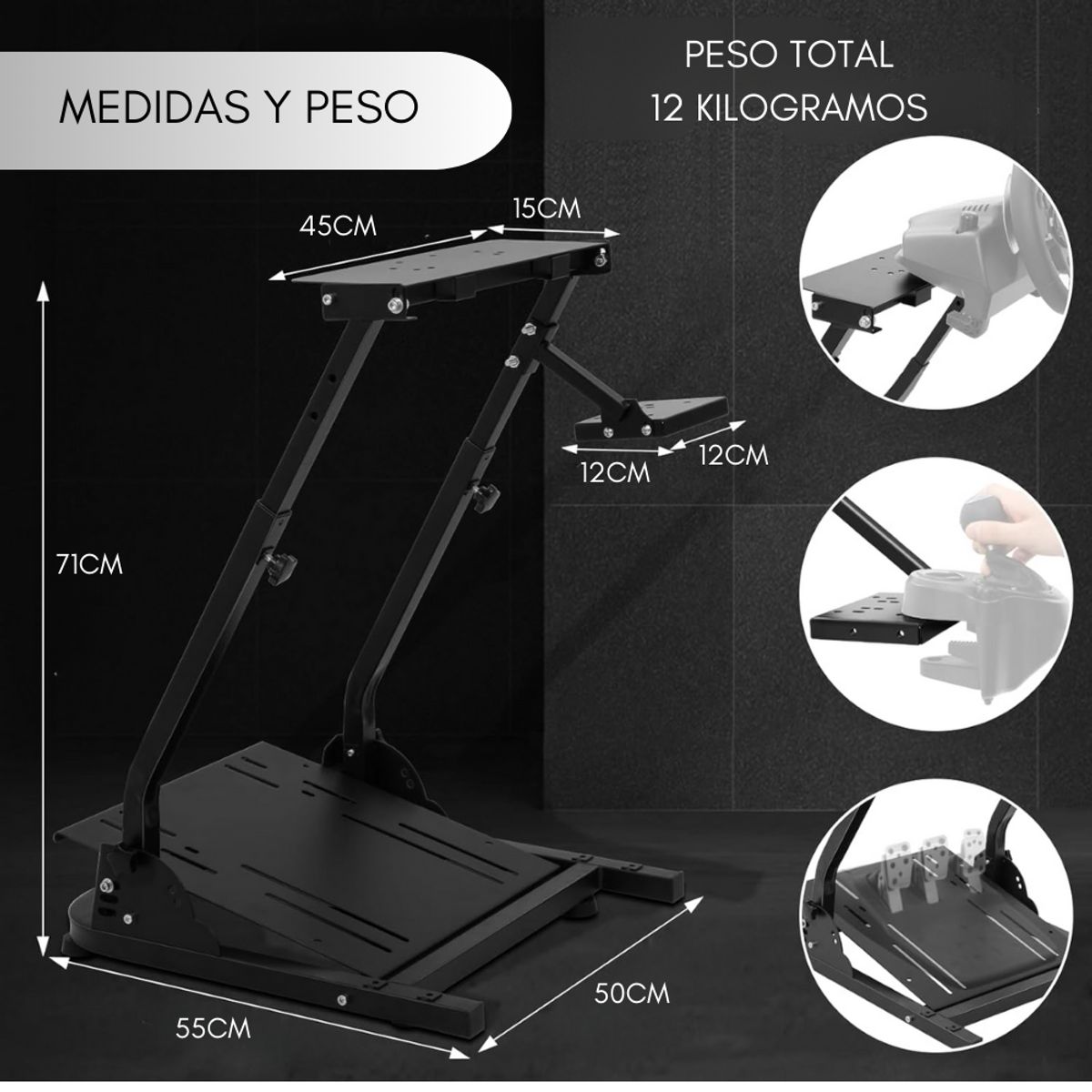 GENERICO - Soporte Volante Compatible Thrustmaster Fanatec Logitech G29