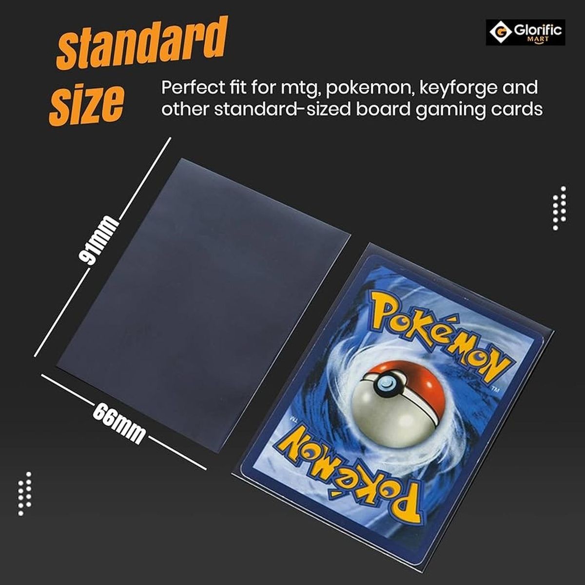 GENERICO - 100 FUNDAS PROTECTORAS 66X91MM TCG POKEMON