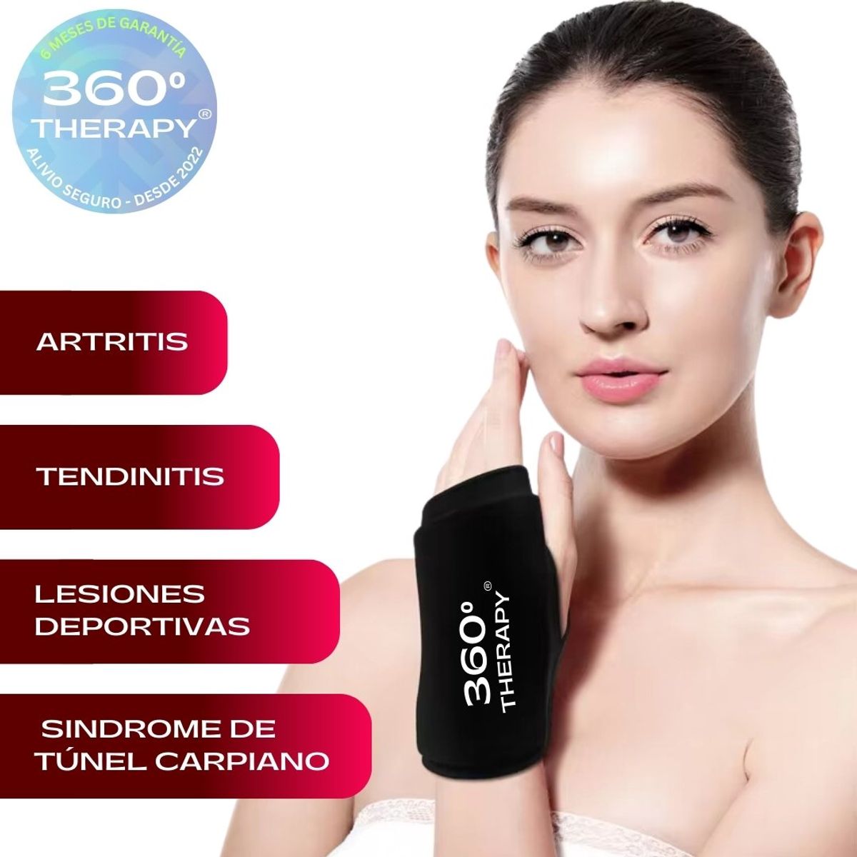 360 THERAPY - Compresa de Gel Sólido para Alivio de Mano y Muñeca - Color Azul