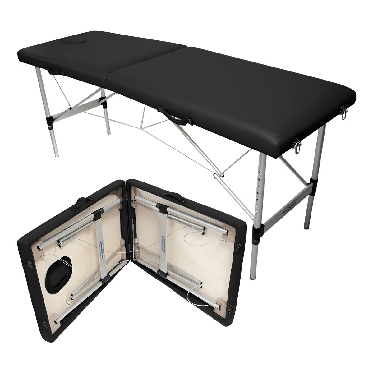 NANOFORT - Camilla para Masaje 2 Cuerpos Portatil Aluminio