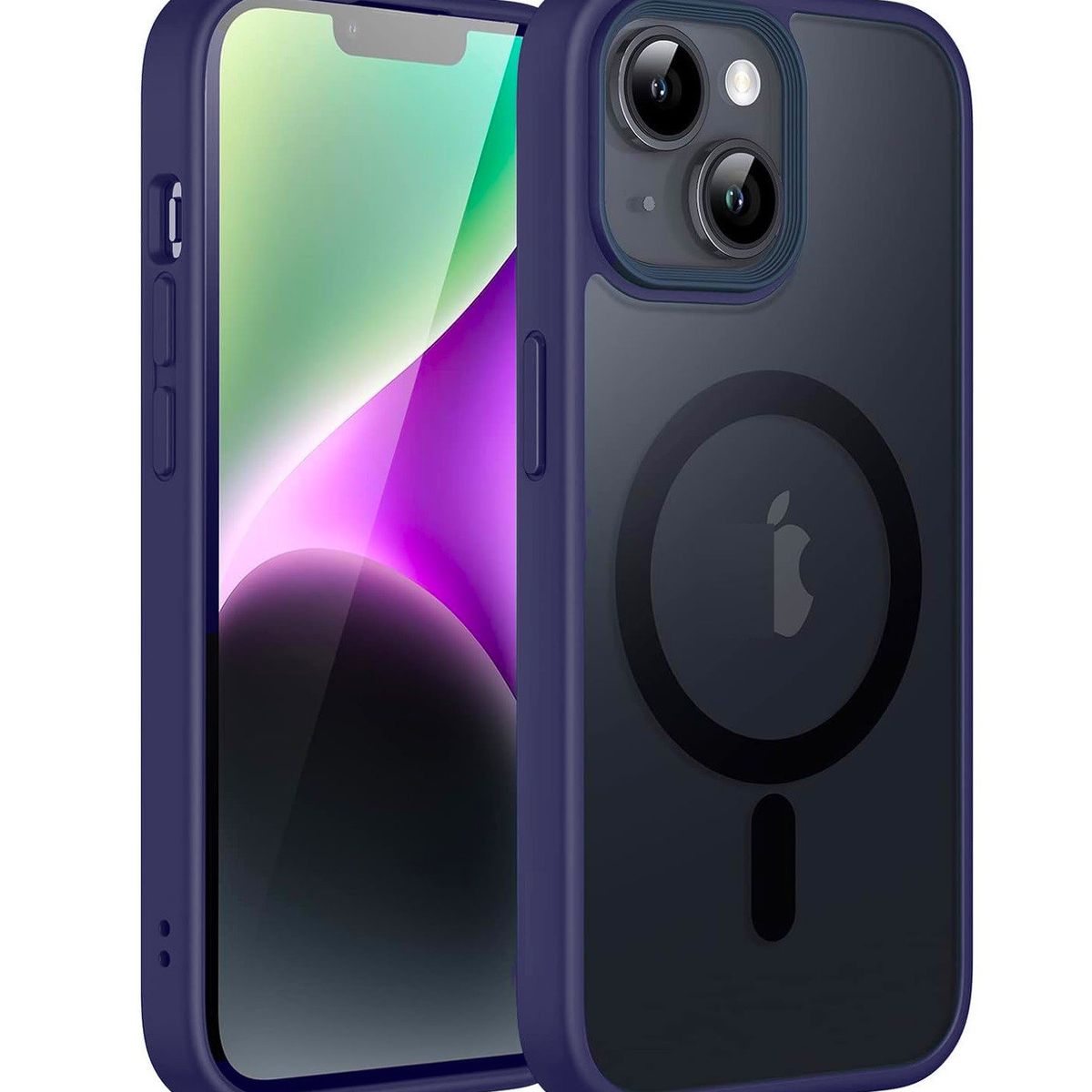 GENERICO - Carcasa Para iPhone 14 Mate Traslucida Magnética Azul OScuro