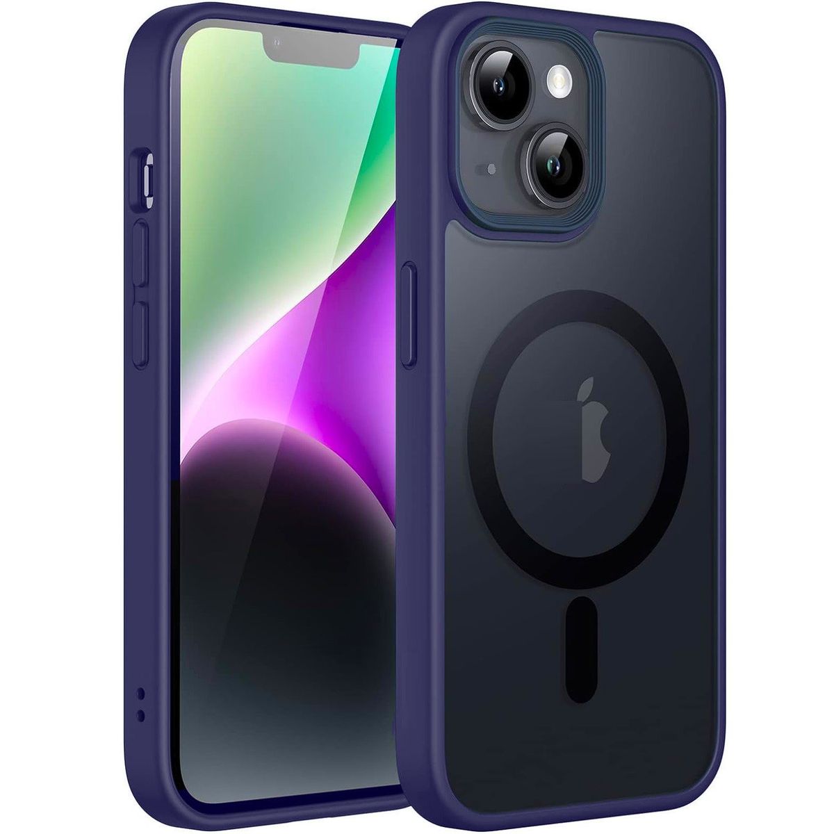 GENERICO - Carcasa Para iPhone 14 Mate Traslucida Magnética Azul OScuro