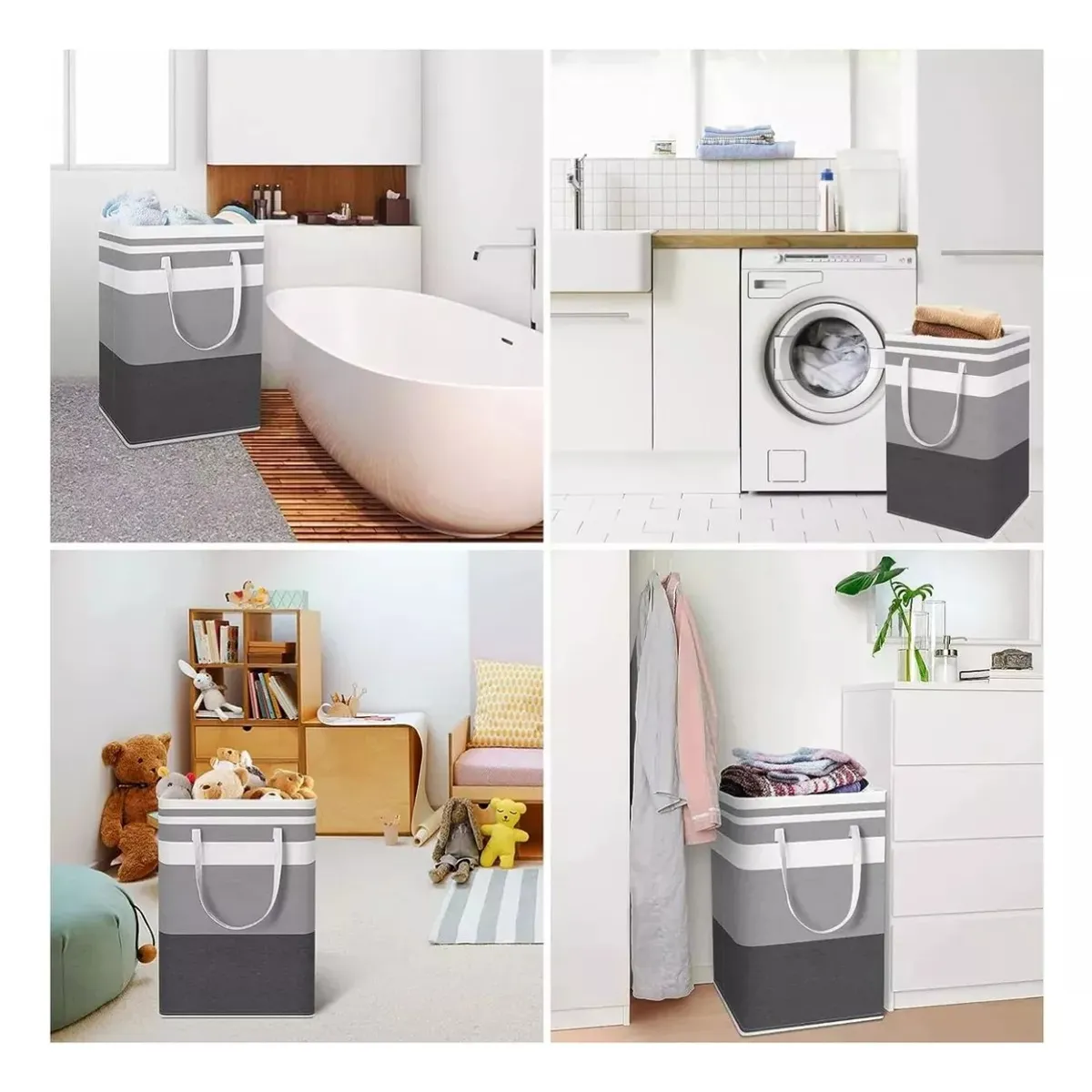 MUNDO MAGIA - Cesto Canasto Para Ropa Sucia Plegables Organización 75l 2pz