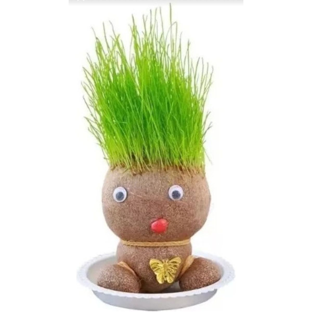 GENERICO - 2 Piezas De Cabeza De Muñeca De Hierba por Regar Y Brotar