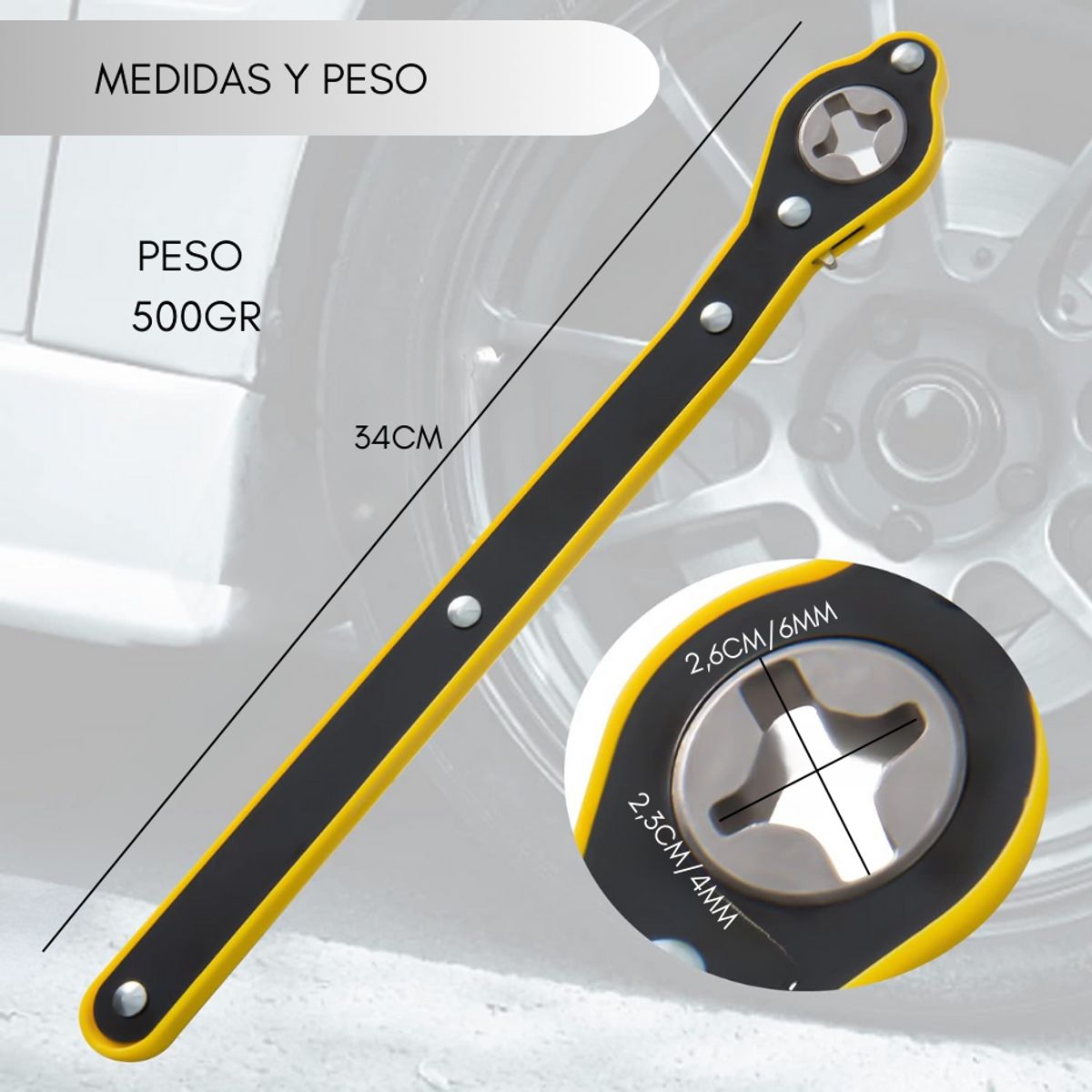 GENERICO - Llave De Trinquete De Gato De Tijera Cruzada Coche Auto