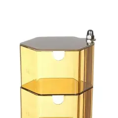 GENERICO - Caja Organizadora de Almacenamiento Marrón 3 Pisos Hexagonal