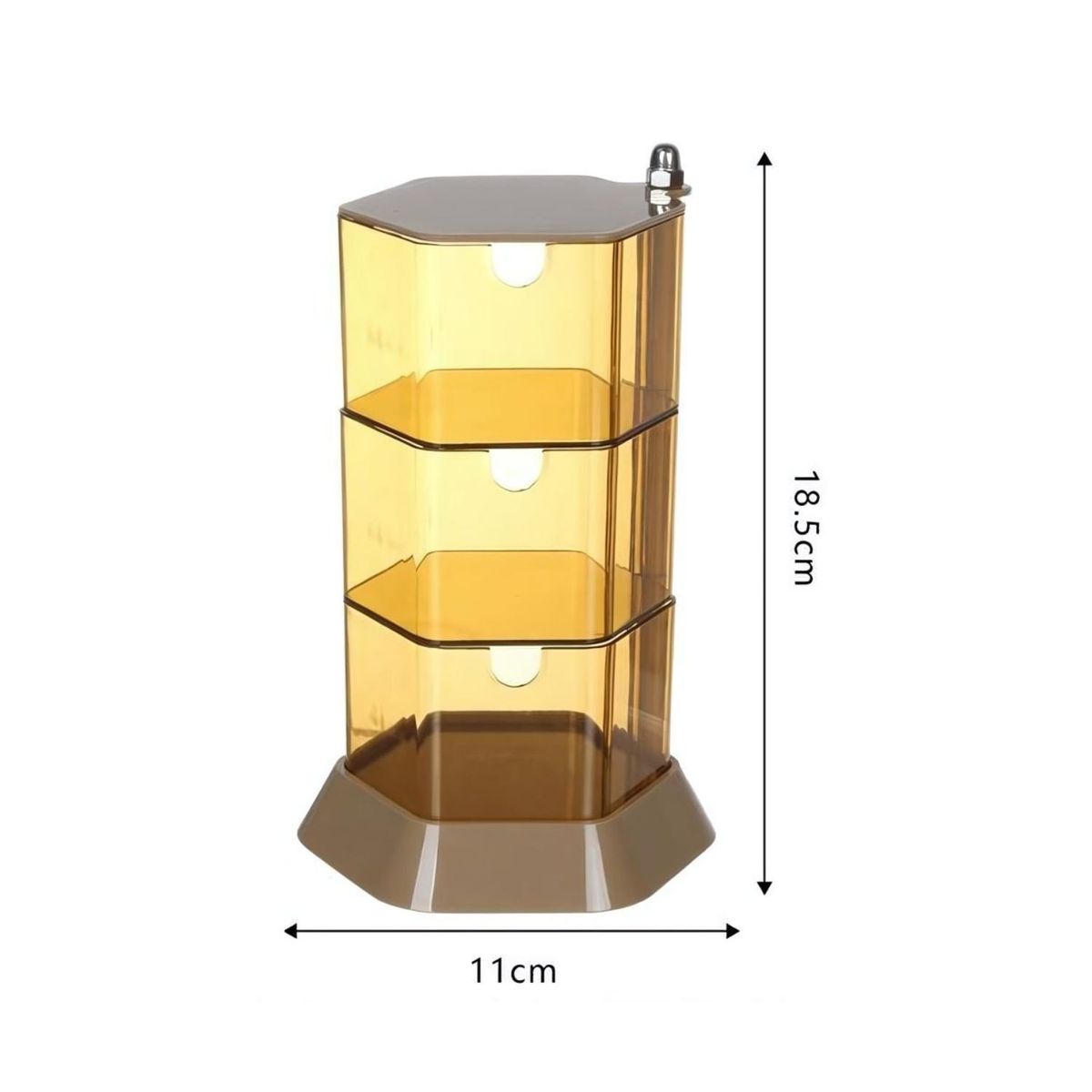 GENERICO - Caja Organizadora de Almacenamiento Marrón 3 Pisos Hexagonal