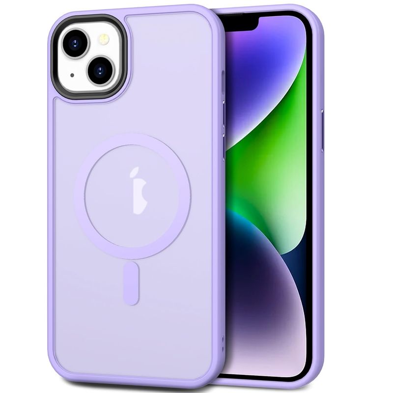 GENERICO - Carcasa Para iPhone 14 Mate Traslucida Magnética Lila