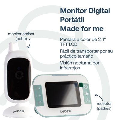 Imagen 2 del producto Cámara Monitor Portatil Bebe LCD 2.4 Visión Nocturna