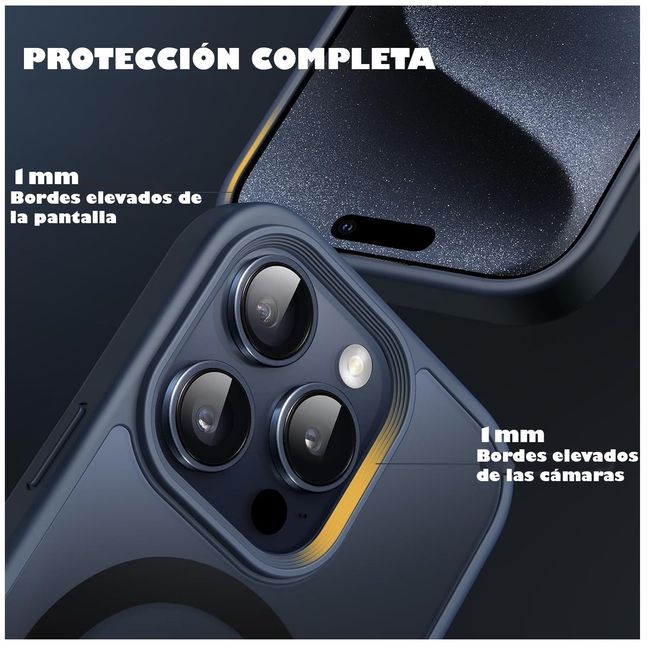 GENERICO - Carcasa Para iPhone 15 Mate Traslucida Magnética Azul OScuro