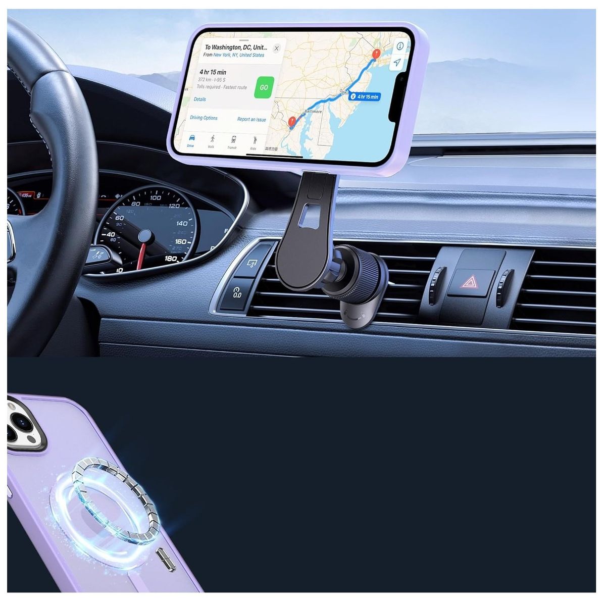 GENERICO - Carcasa Para iPhone 14 Pro Max Mate Traslucida Magnética Lila