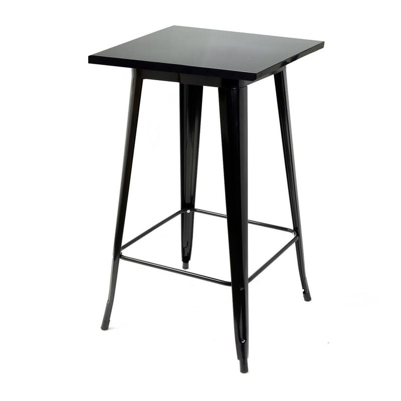 PROCHEF - Mesa de Bar Tolix Negro Mate 60 x 60 Cm. Cubierta Acero