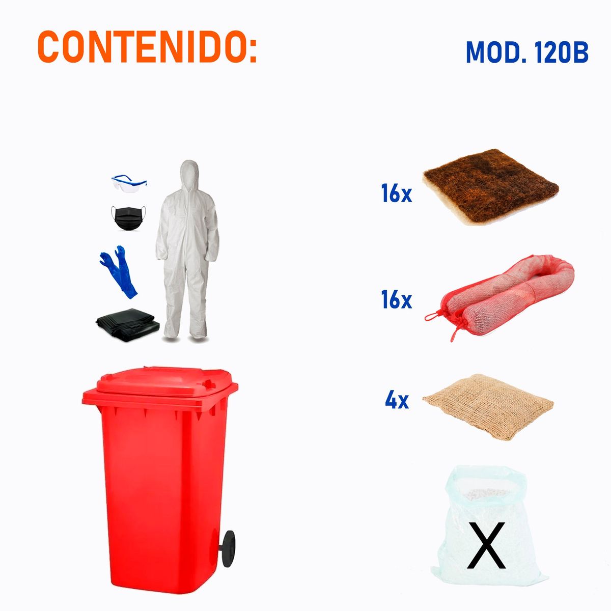 GENERICO - KIT EMERGENCIA DERRAME 120B LITROS