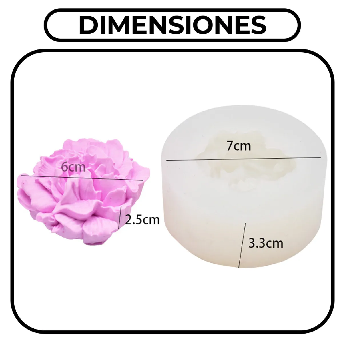 GENERICO - Molde Silicona Para Jabón Fondant Forma De Flor Clavel 3d