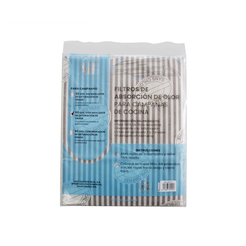 GENERICO - Filtro campana 60 cm. CON indicador de saturación