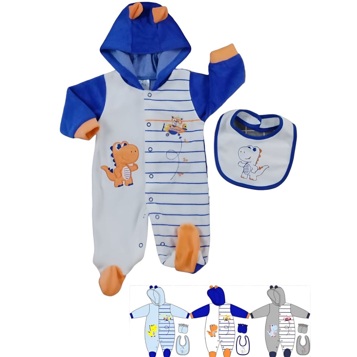 AGW - Pack 2 Enteritos Oso Plush Niño Con Patitas