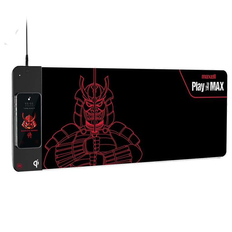 MAXELL - Mousepad Gamer Maxell Led Rgb Con Carga Qi 80cm X 30cm