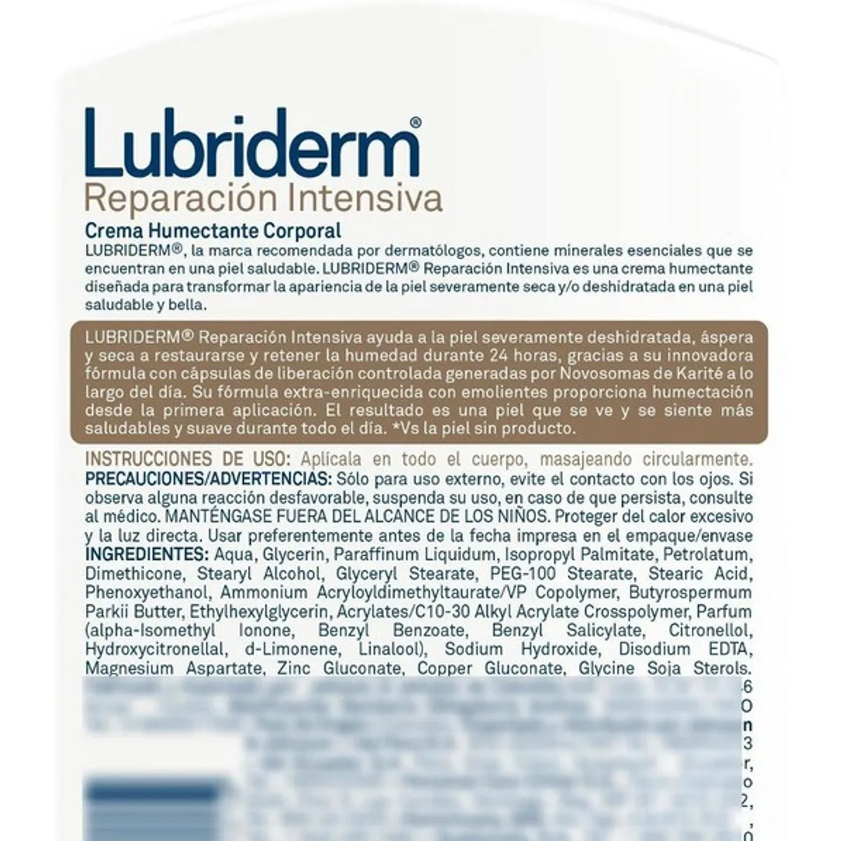 LUBRIDERM - Lubriderm Reparación Intensiva X 750 Ml.-