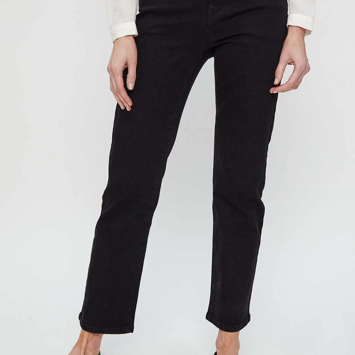 MA GRIFFE - Jeans Straight Negro Mujer Magriffe