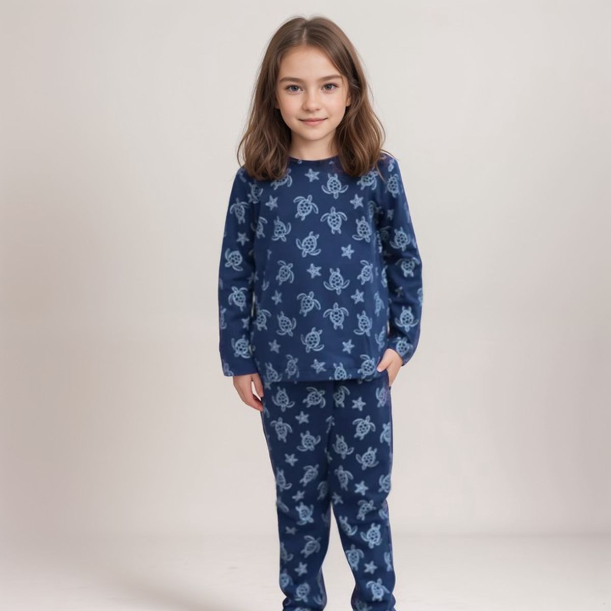 SIMPLY B - Pijama largo tortugas niña