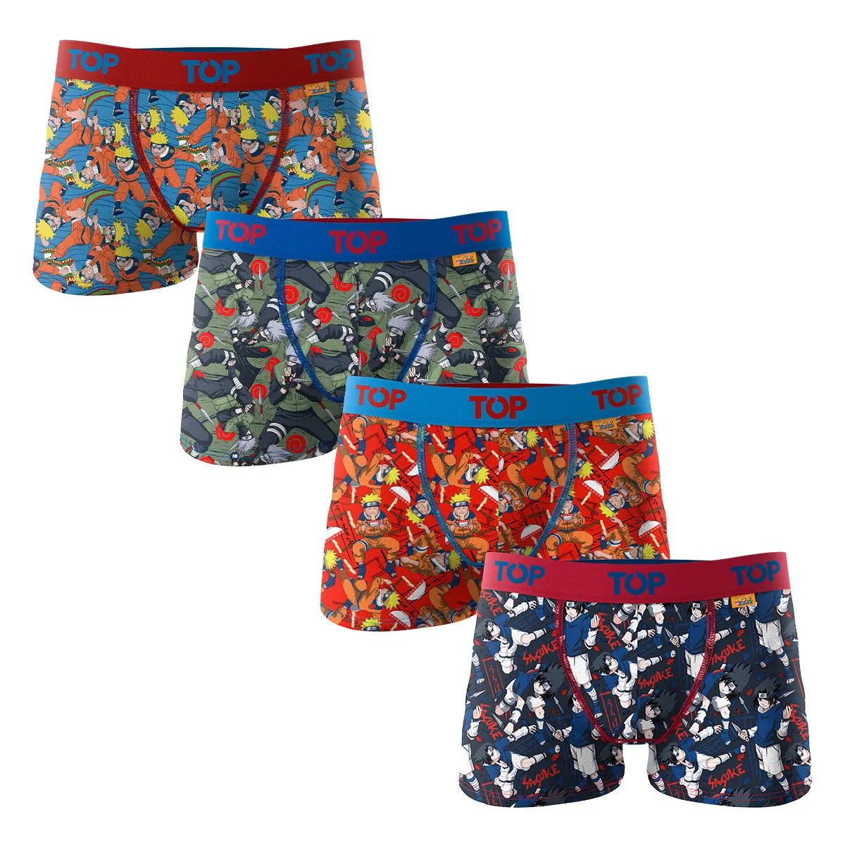 TOP - Bóxer Niño Algodón Naruto Pack 4 C1 Top