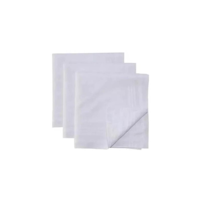 GENERICO - Pañuelos Blancos Para Hombre, 100% Algodon Pack 3 Und