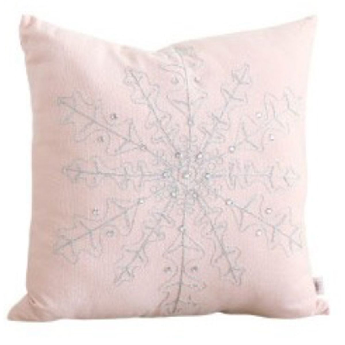 BILBOLA - Cojín de lino con estrella bordada en hilos plateados cuadrado