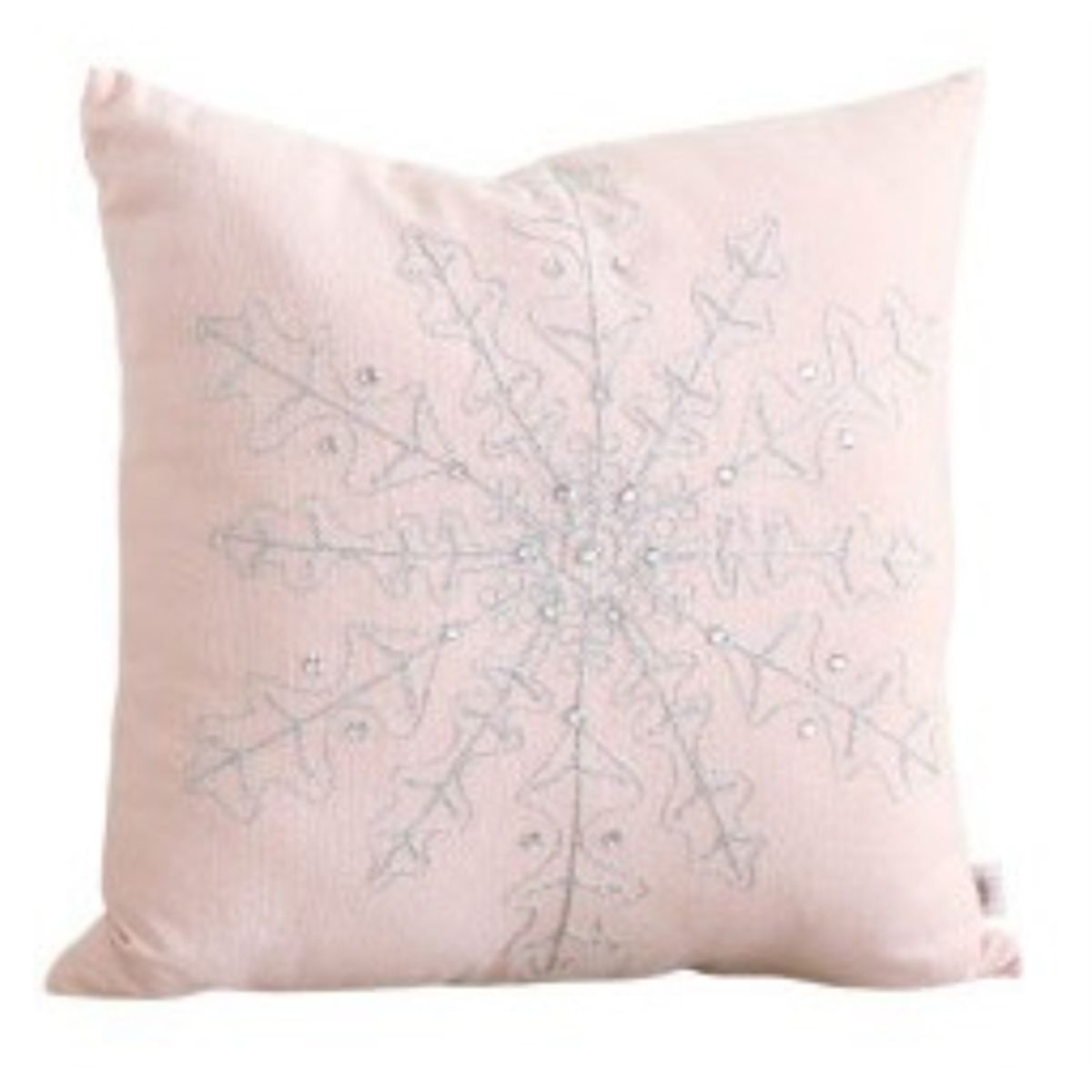 BILBOLA - Cojín de lino con estrella bordada en hilos plateados cuadrado