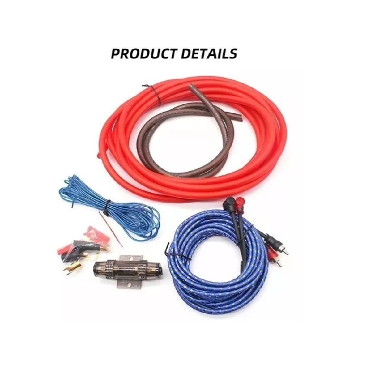 GENERICO - Kit Cables N4 Para Amplificador Y Subwoofer Auto 2000w