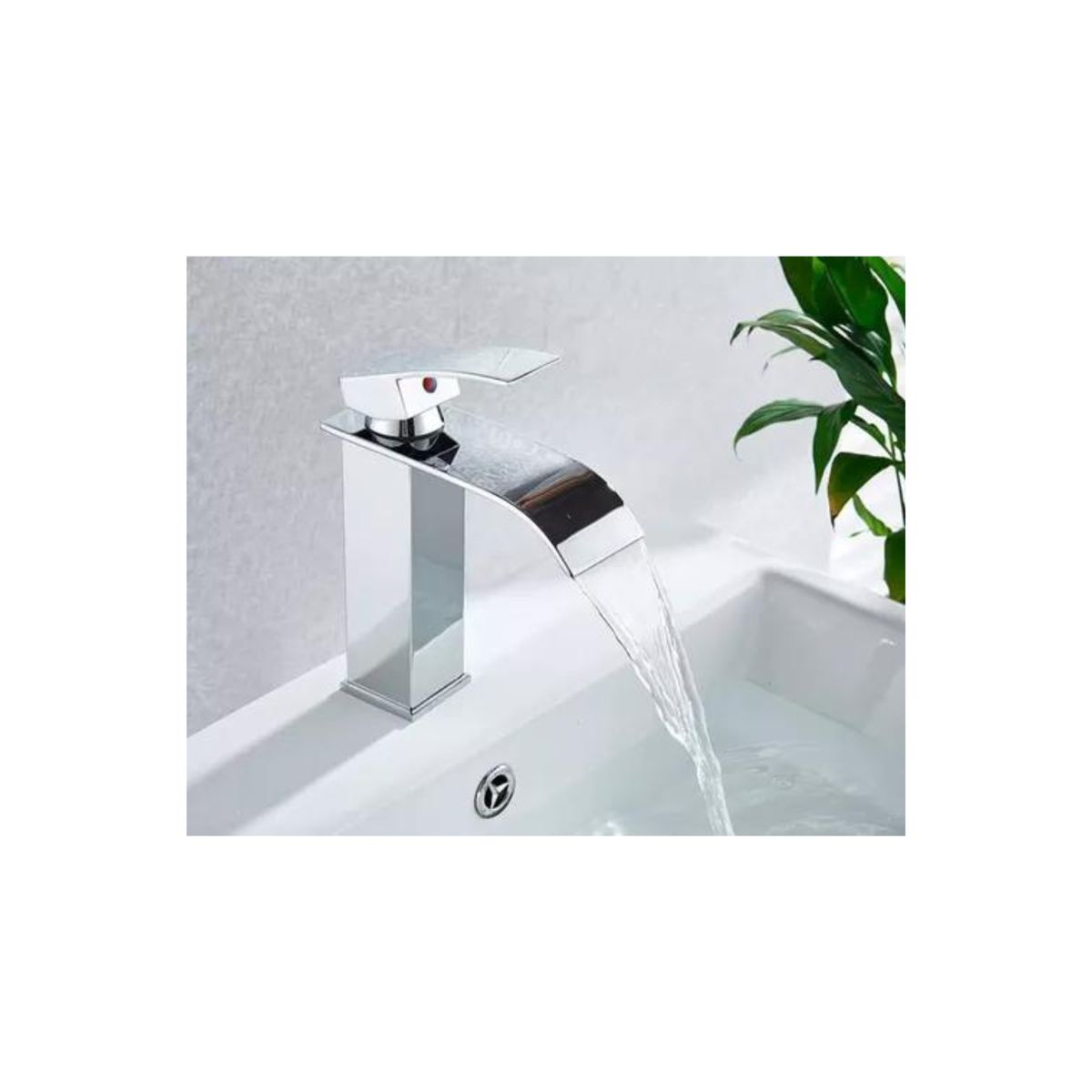 GENERICO - Llave Monomando Lavamanos Estilo Cascada Curva